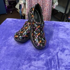 Easy Street Black Floral Slip-Ons